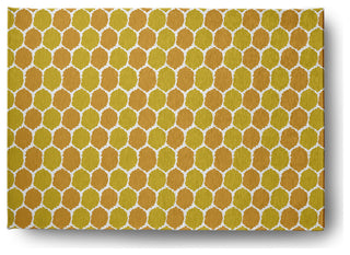 Geometric Rug, Sunny Mustard, 5'x7'