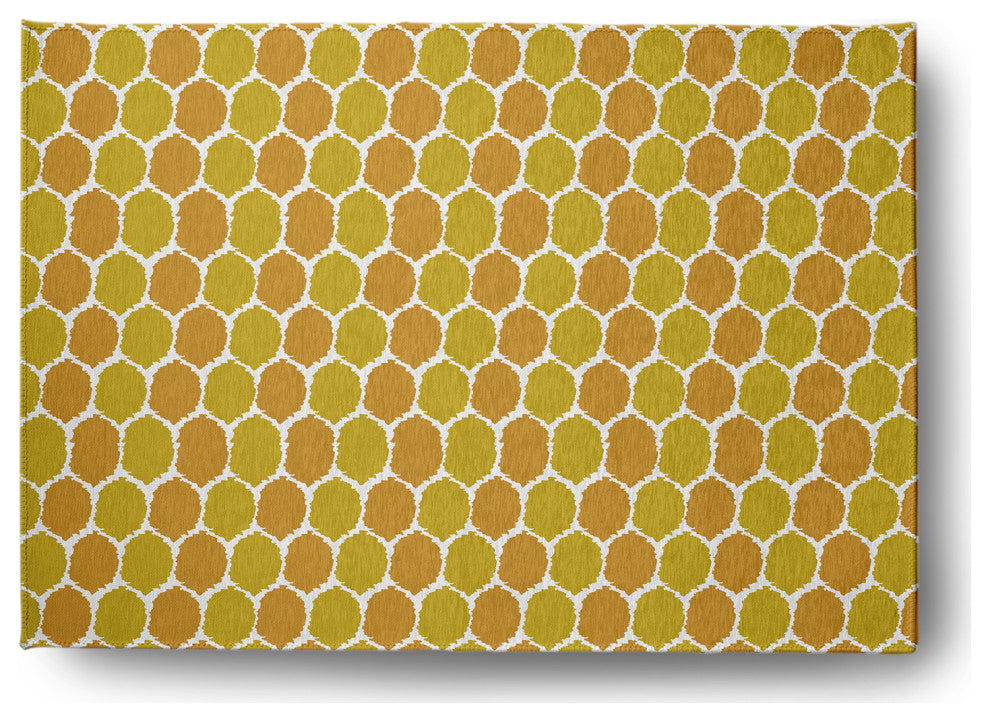 Geometric Rug, Sunny Mustard, 5'x7'