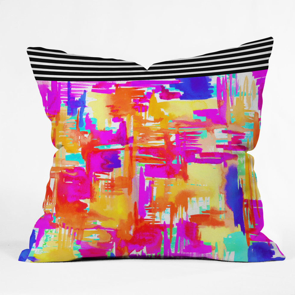 Holly Sharpe Colorful Chaos 1 Outdoor Throw Pillow