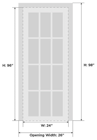 Interior Solid French Door 24x96"