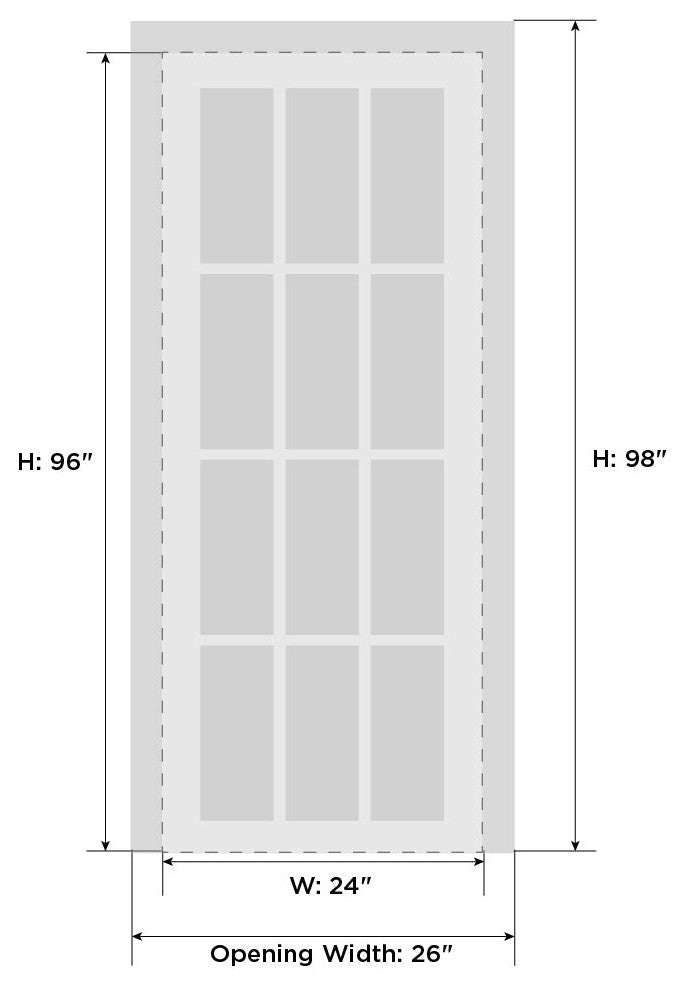 Interior Solid French Door 24x96"