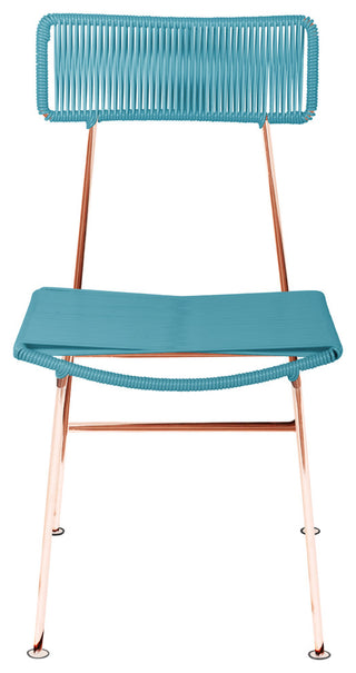 Hapi Indoor/Outdoor Handmade Dining Chair, Blue on Copper