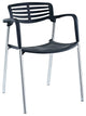 Modern Contemporary Kitchen Stacking Chair Black, Outdoor and Indoor