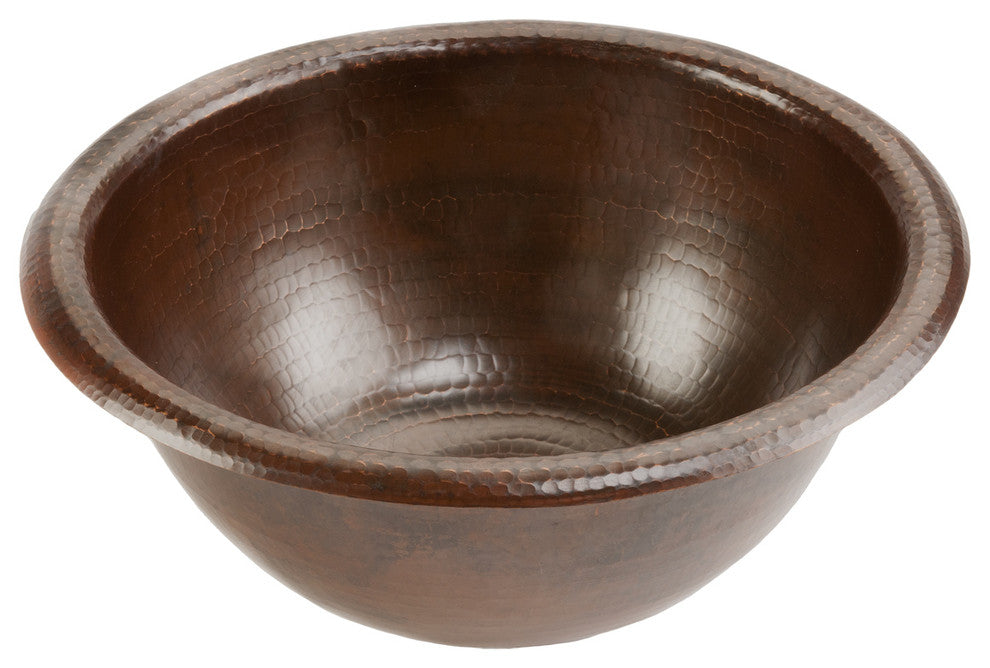 Premier Copper Products BSP2_LR14RDB 14" Self Rimming Copper Sink Package