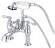 Kingston Brass 7" Deck Mount Tub Faucet With Hand Shower, Polished Chrome