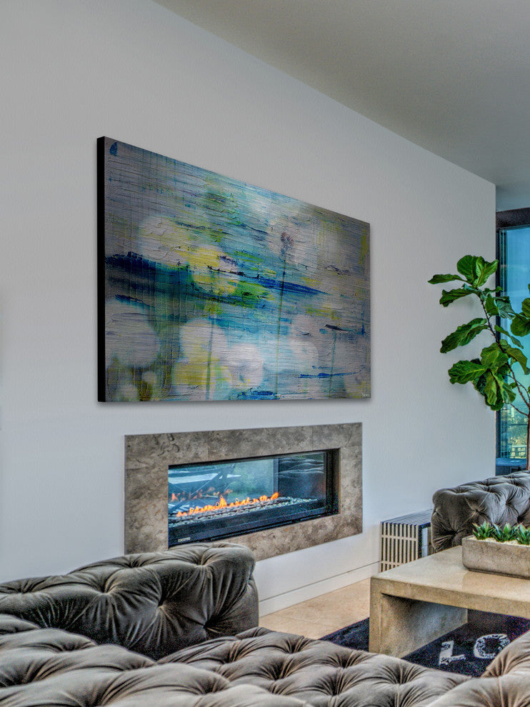 "Dandy Puff Lights" Painting Print on Brushed Aluminum, 45"x30"