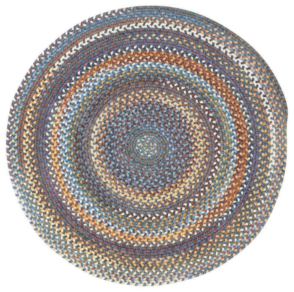 Capel Kill Devil Hill Medium Blue 0210_450 Braided Rugs - 5' 6" Round