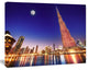 Burj Khalifa Night Landscape, Cityscape Canvas Art Print, 20"x12"