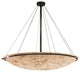 Ring 48" Round Pendant Bowl With Ring, Dark Bronze, Shaved Alabaster Rocks, LED