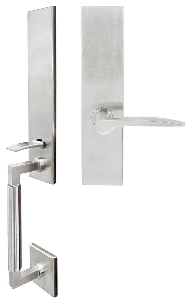 Toronto Lever, Mortise Dummy Handleset, Left Hand, Satin Stainless Steel