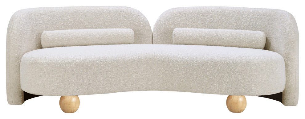 Daphne Upholstered Chair/Loveseat/Sofa, Cream, Boucle Fabric, Sofa