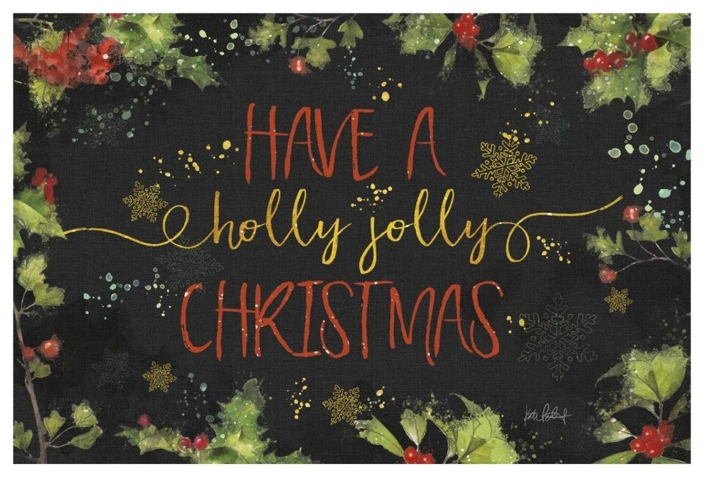 "Christmas Sentiments I Black" Digital Paper Print by Katie Pertiet, 38"x26"