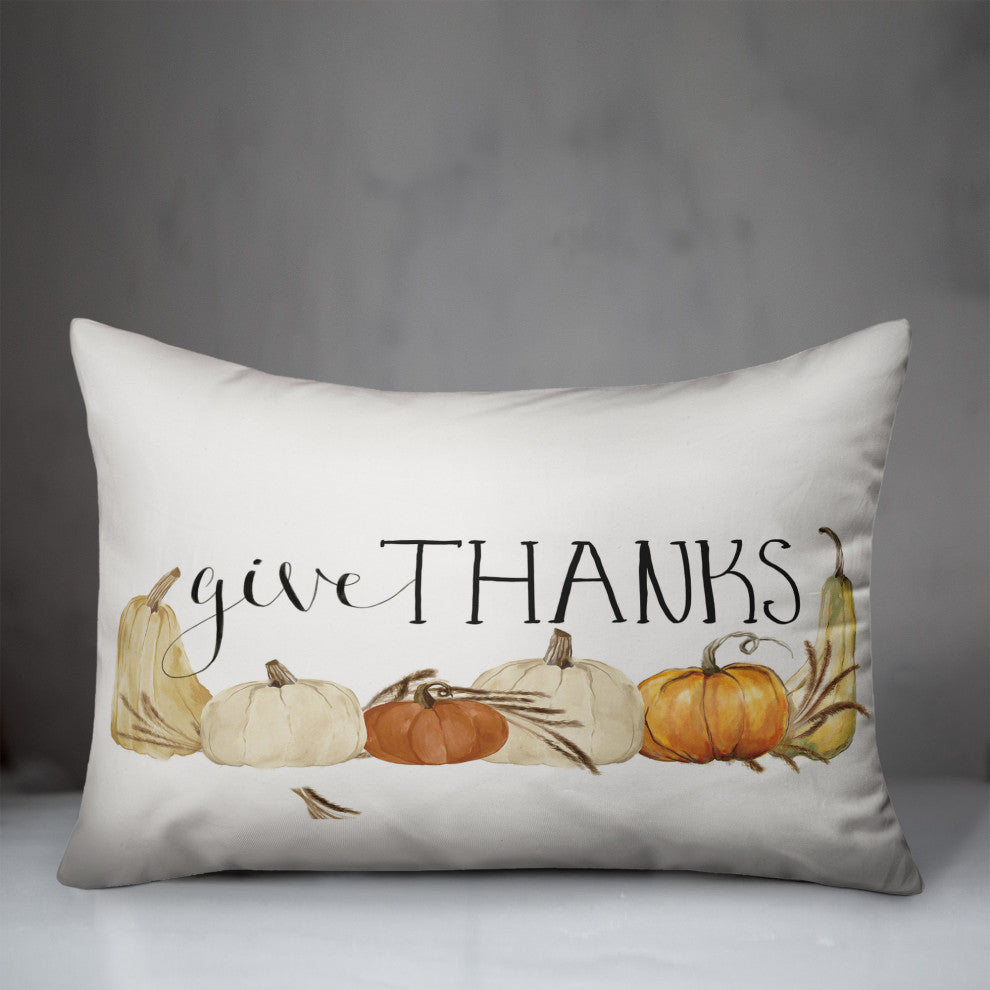 Harvest Pumpkin Row 20x14 Spun Poly Pillow