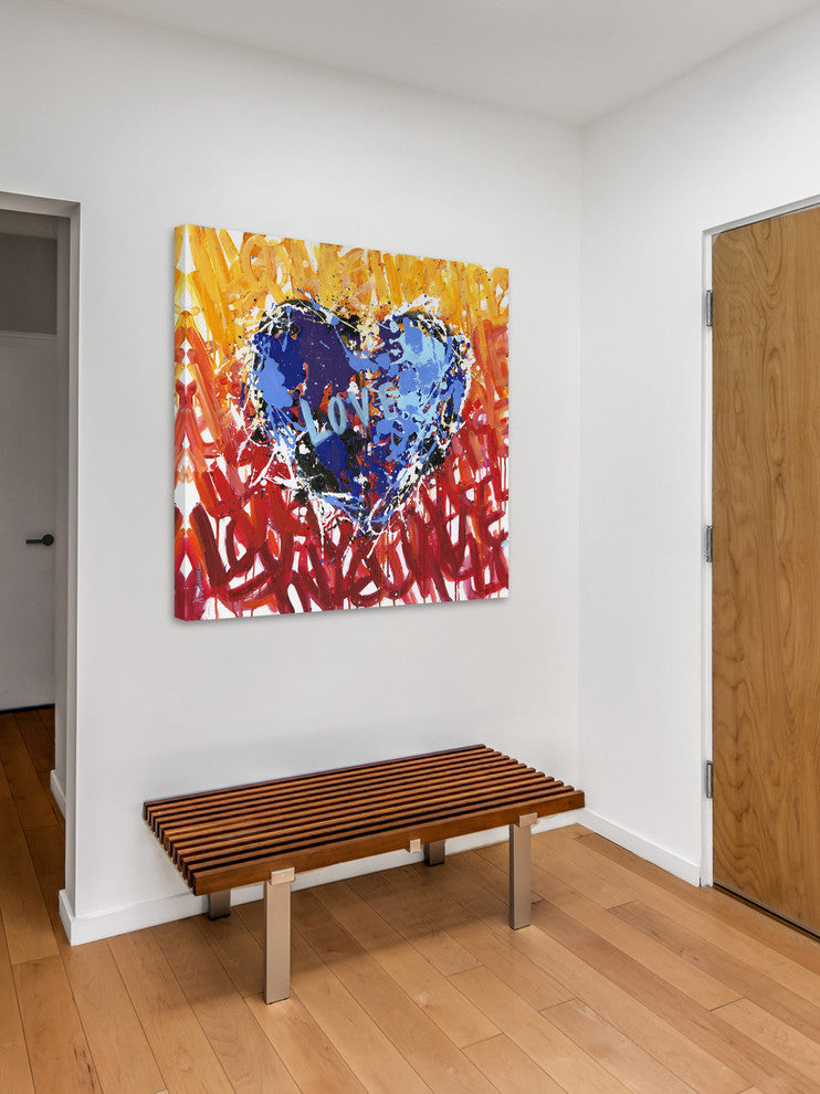 "Messy Love" Painting Print on Wrapped Canvas, 32x32