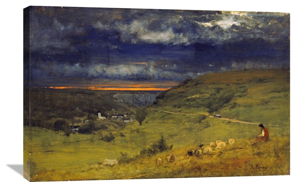 "Sunset at Etretat, Normandy" Artwork, 36" x 23"