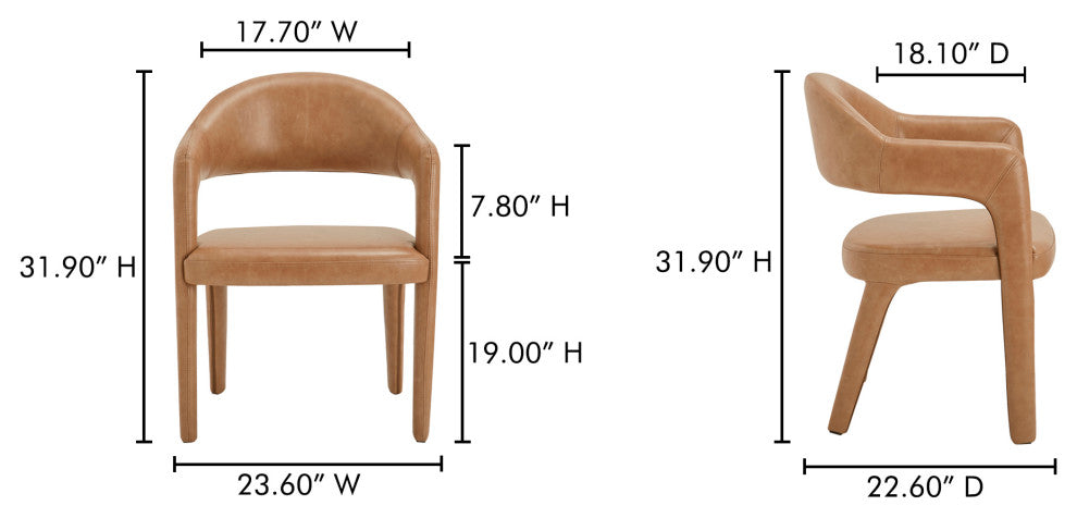 Martens Dining Chair Brown Leather