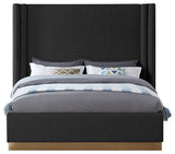 Halton Boucle Fabric Bed, Black, King
