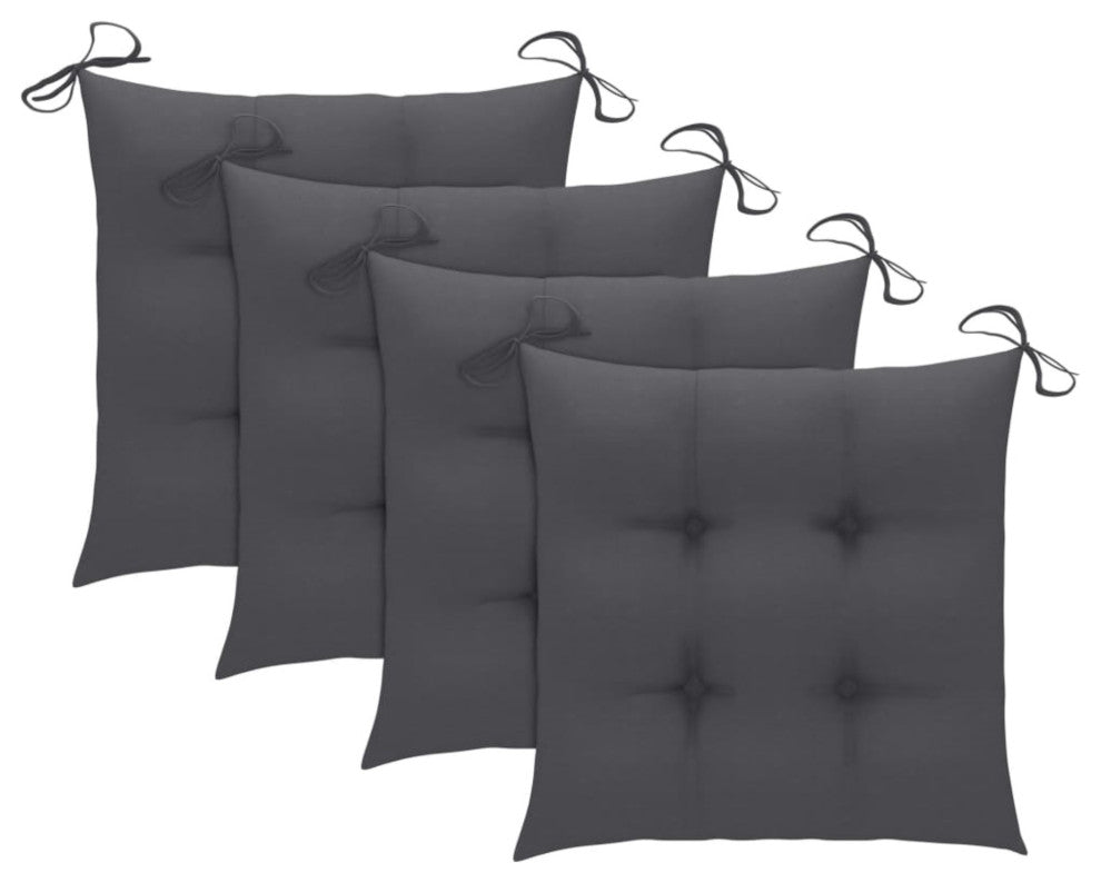 Vidaxl Garden Chairs 4-Piece Set With Anthracite Cushions Solid Teak Wood