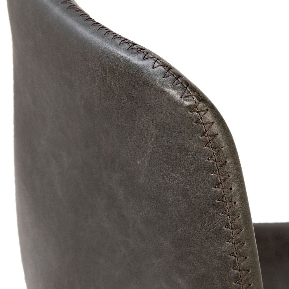 Remington PU Leather Upholstered Dining Chair, Dark Grey