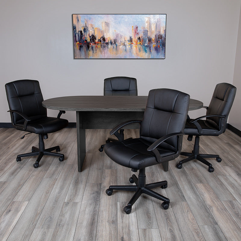 6 Foot (72 inch) Oval Conference Table in Rustic Gray
