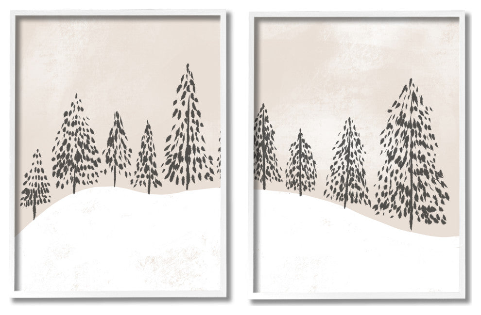 Winter Trees Abstract Snowy Landscape,11 x 14