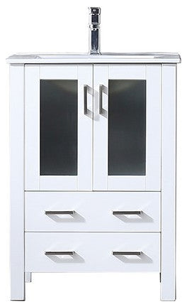 Volez 24" Single Bathroom Vanity Cabinet Integrated Top Integrated Square Sink