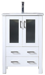 Volez 24" Single Bathroom Vanity Cabinet Integrated Top Integrated Square Sink