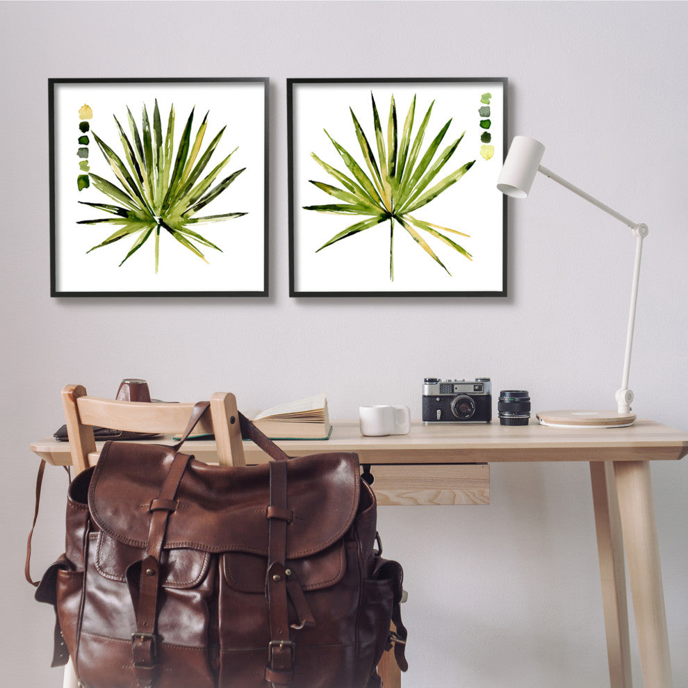 Spiky Aloe Palm Plant Paint Hue Guide, 2pc, each 24 x 24