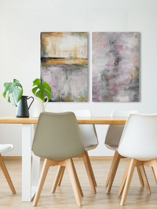 Pink and Yellow Smokes Diptych, 80"x60"