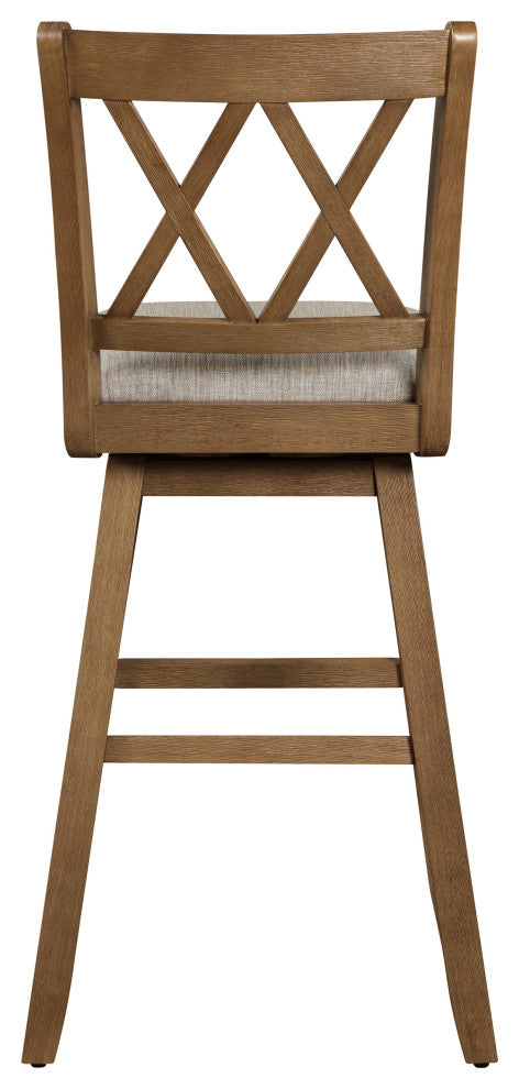 Brookline Oak High Back Wood Bar Stool, 42.5 in.