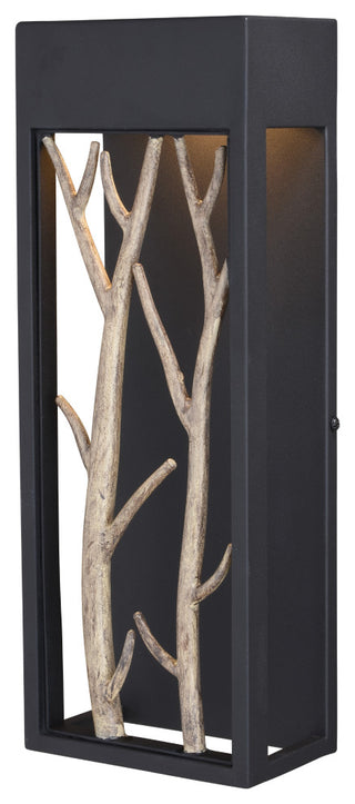 Ocala 6"W LED Outdoor Wall Light Textured Black with Poplar