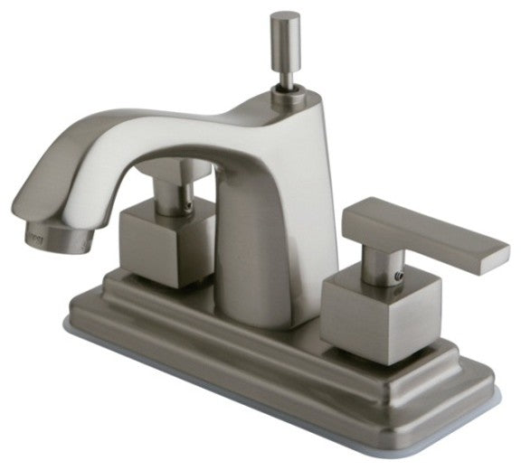 Executive Two Handle 4" Centerset Lavatory Faucet with Brass Pop-up