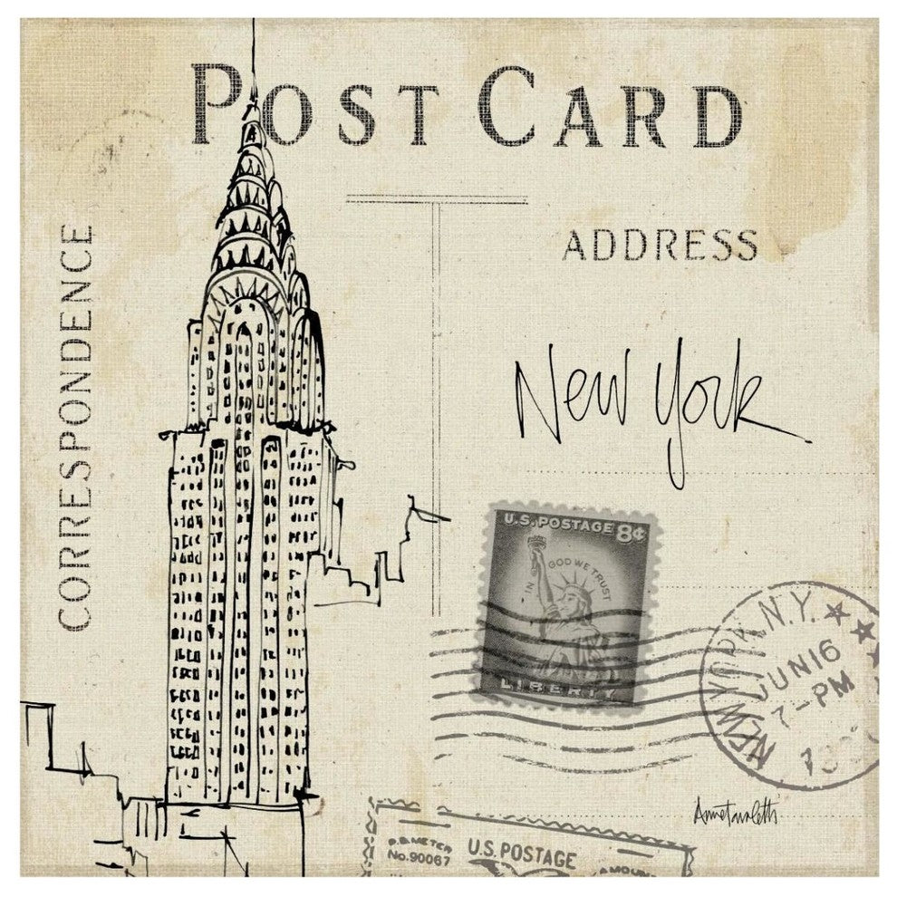"Postcard Sketches I" Digital Paper Print by Anne Tavoletti, 42"x42"