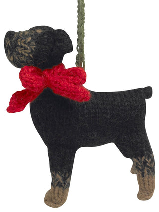 Hand-Knit Rottweiler Christmas Ornament