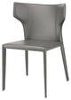 Wayne Dining Chair, Armless Side Chair, Leather Guest Chair, Leather, Gray