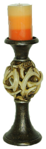 Faux Antler Ball Pilar Candleholder
