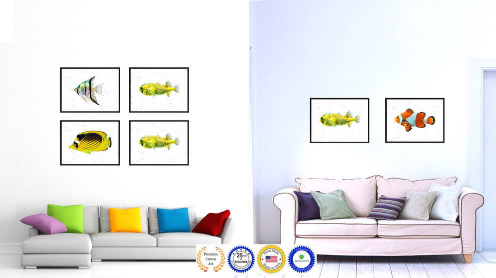 Yellow Tropical Fish Painting, 28"x37"