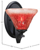 Zilo Wall Sconce, Matte Black, 7" Raspberry Crystal Glass