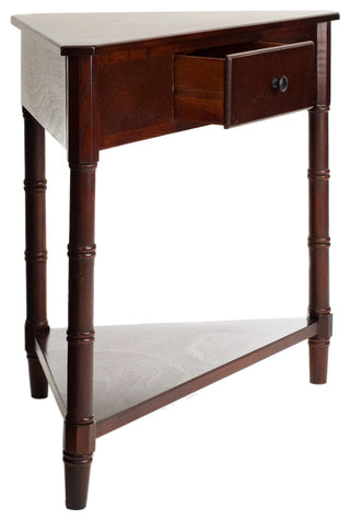 Safavieh Gomez Corner Table With Storage Drawer, Dark Cherry
