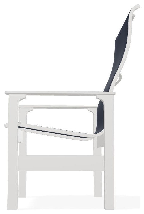 Leeward Sling Outdoor Armchair, Navy/Snow