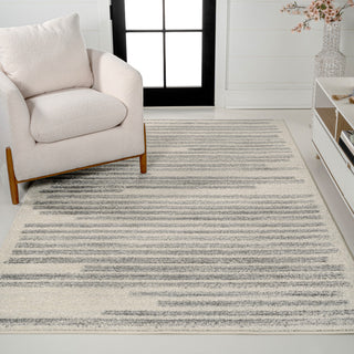 Khalil Modern Berber Stripe Cream/Gray 4 ft. x 6 ft. Area Rug