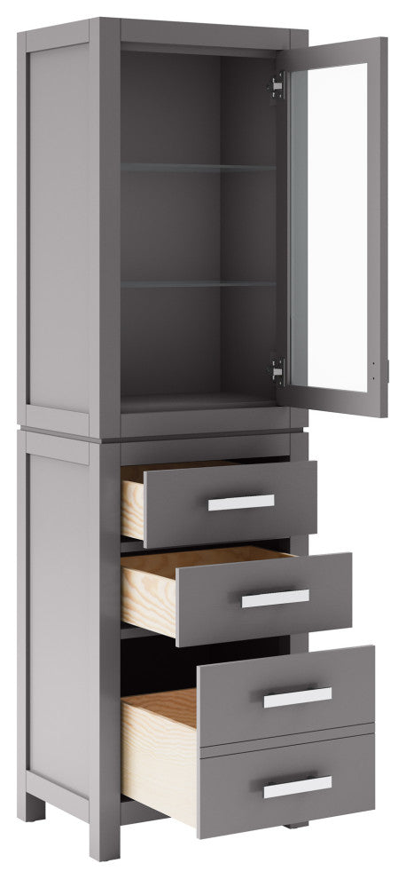 The Madison Collection Linen Cabinet, Gray