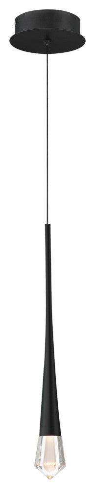 ET2 E24221-122 Pierce 6"W LED Crystal Mini Pendant - Black