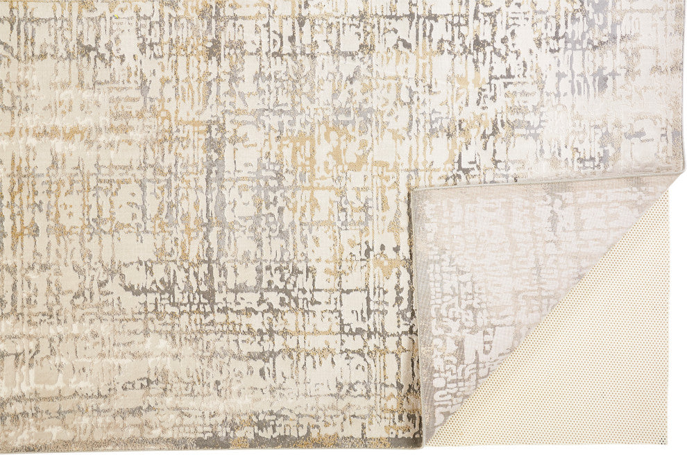 Weave & Wander Vanhorn Distressed Abstract Rug, Beige, 6'7"x9'6"