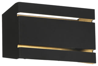 La Vida Bi-Directional Wide Outdoor LED Wall Mount, Black