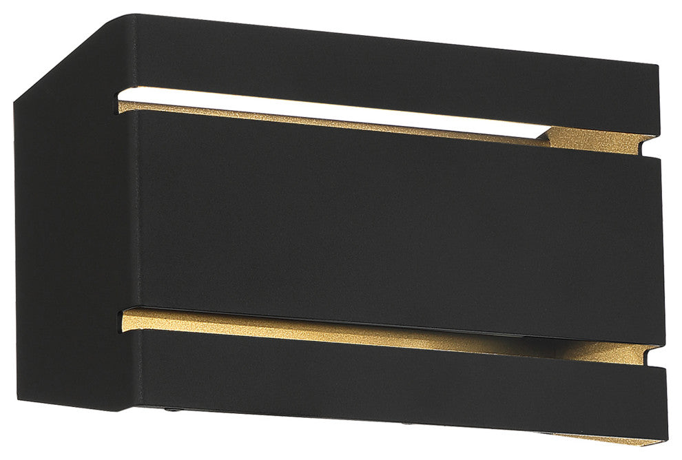 La Vida Bi-Directional Wide Outdoor LED Wall Mount, Black