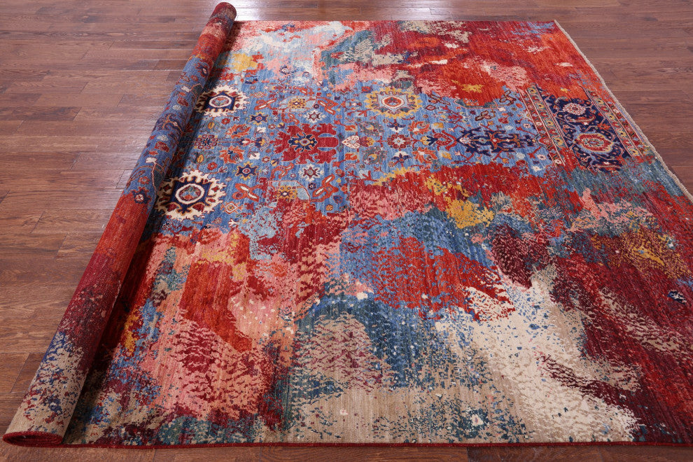 9' 0" X 11' 10" Fine Serapi Modern Hand-Knotted Rug - Q12416