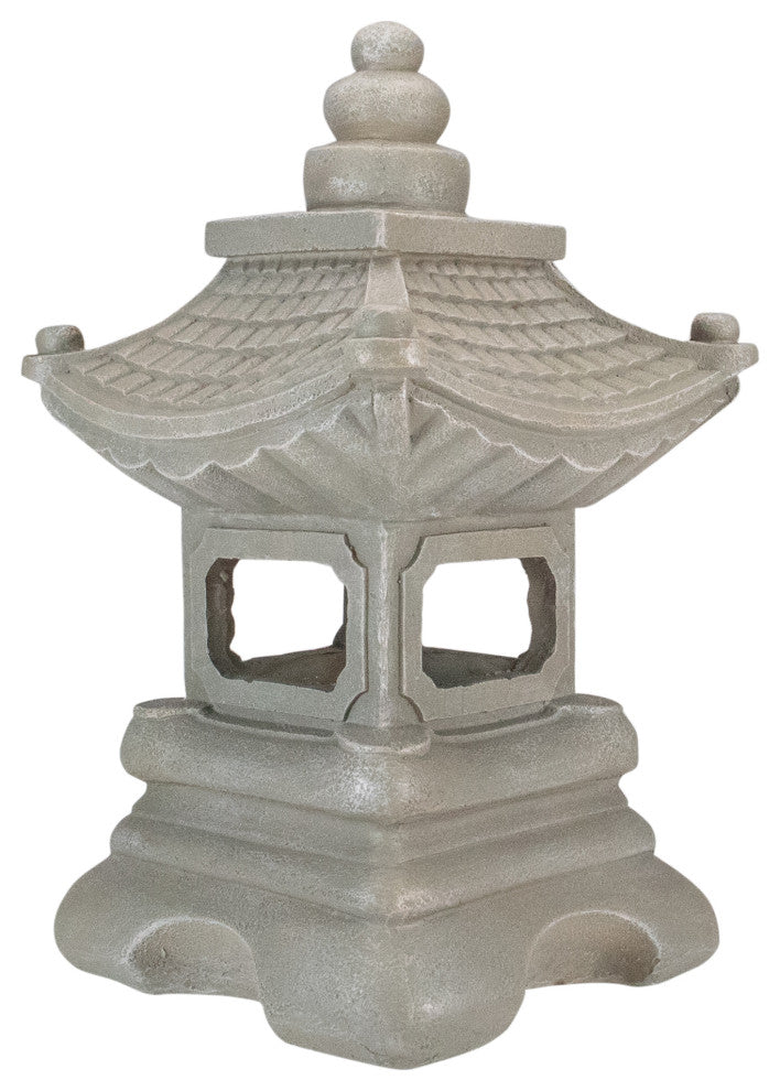 13.5" Dark Gray Pagoda Outdoor Garden Statue