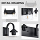 2 Light Glass Wall Sconce Black Industrial Wall Light Fixture