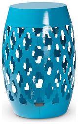 Branson Modern Blue Finished Metal Outdoor Side Table
